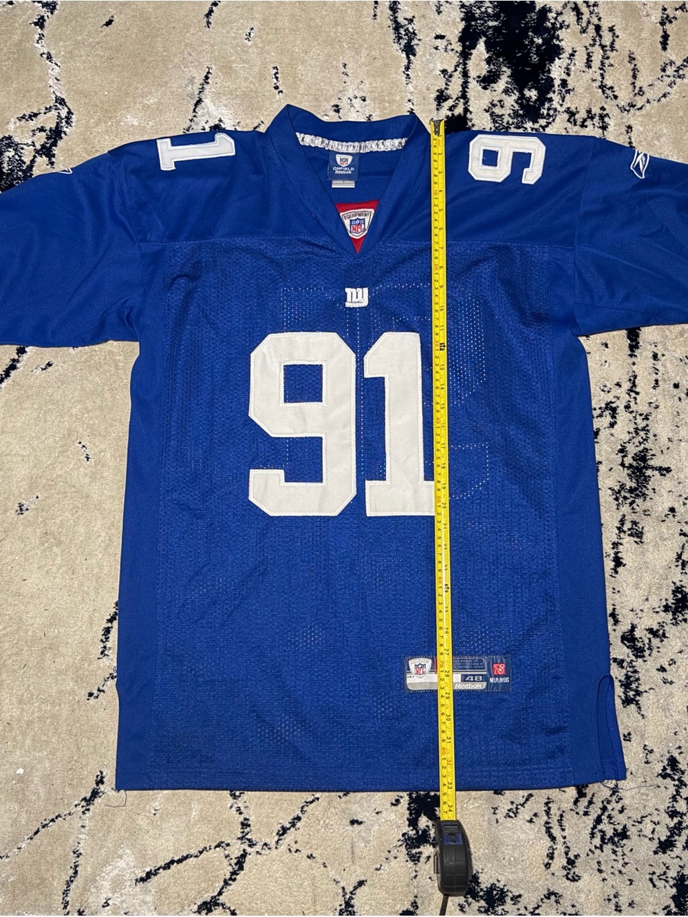 Vintage NFL NY Giants # 91 Tuck Throwback Jersey Sz 48, L-XL